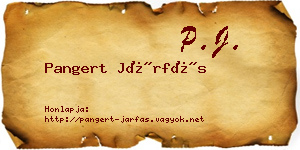 Pangert Járfás névjegykártya